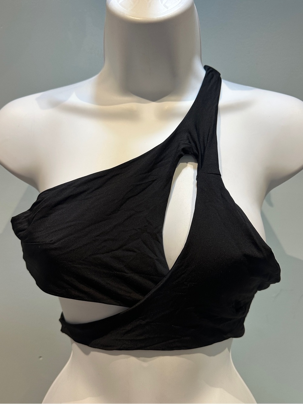 Yandy Black Strappy One Shoulder Large New with Tags